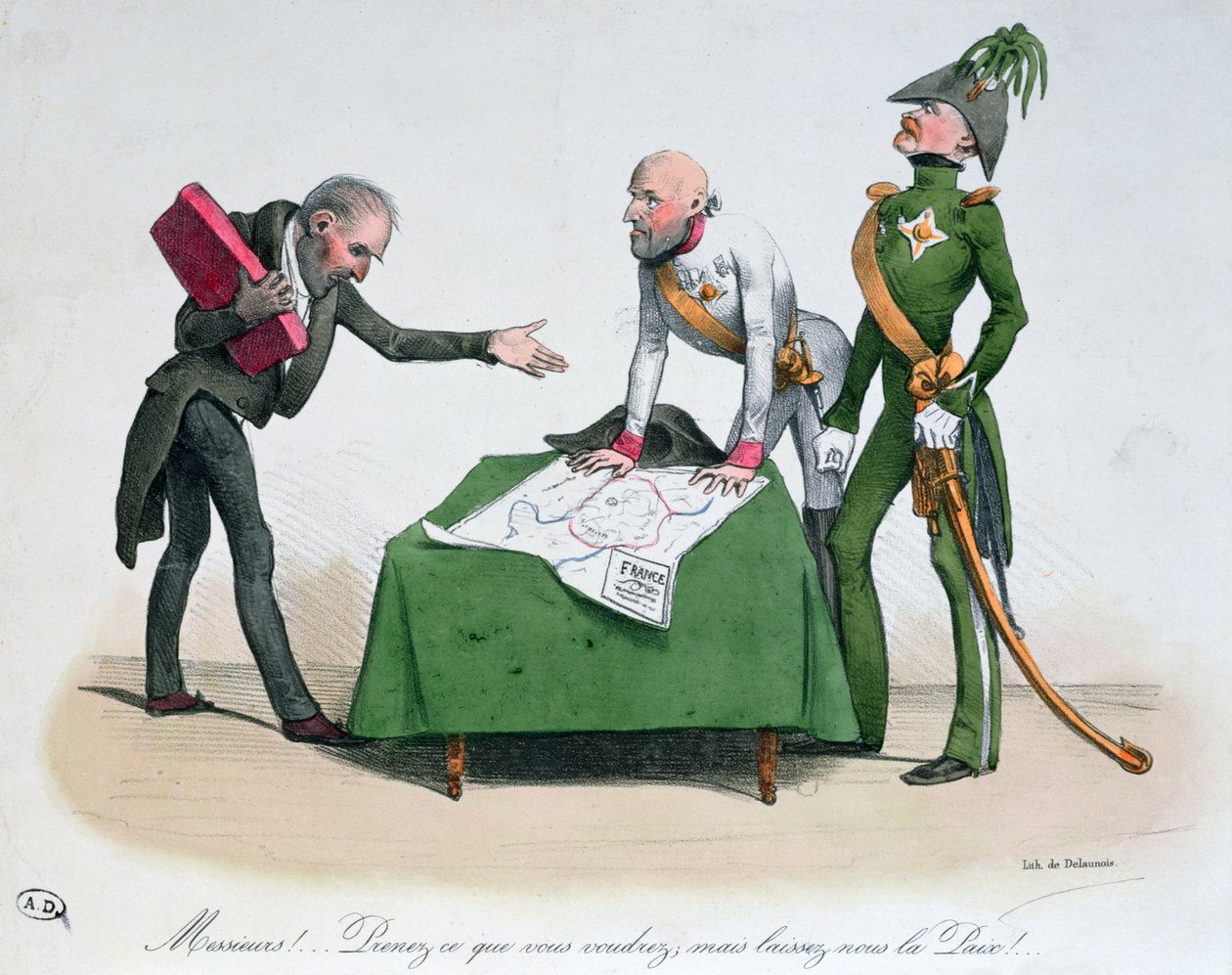 Karikatuur van het Congres van Wenen 1814-15 door Delaunois