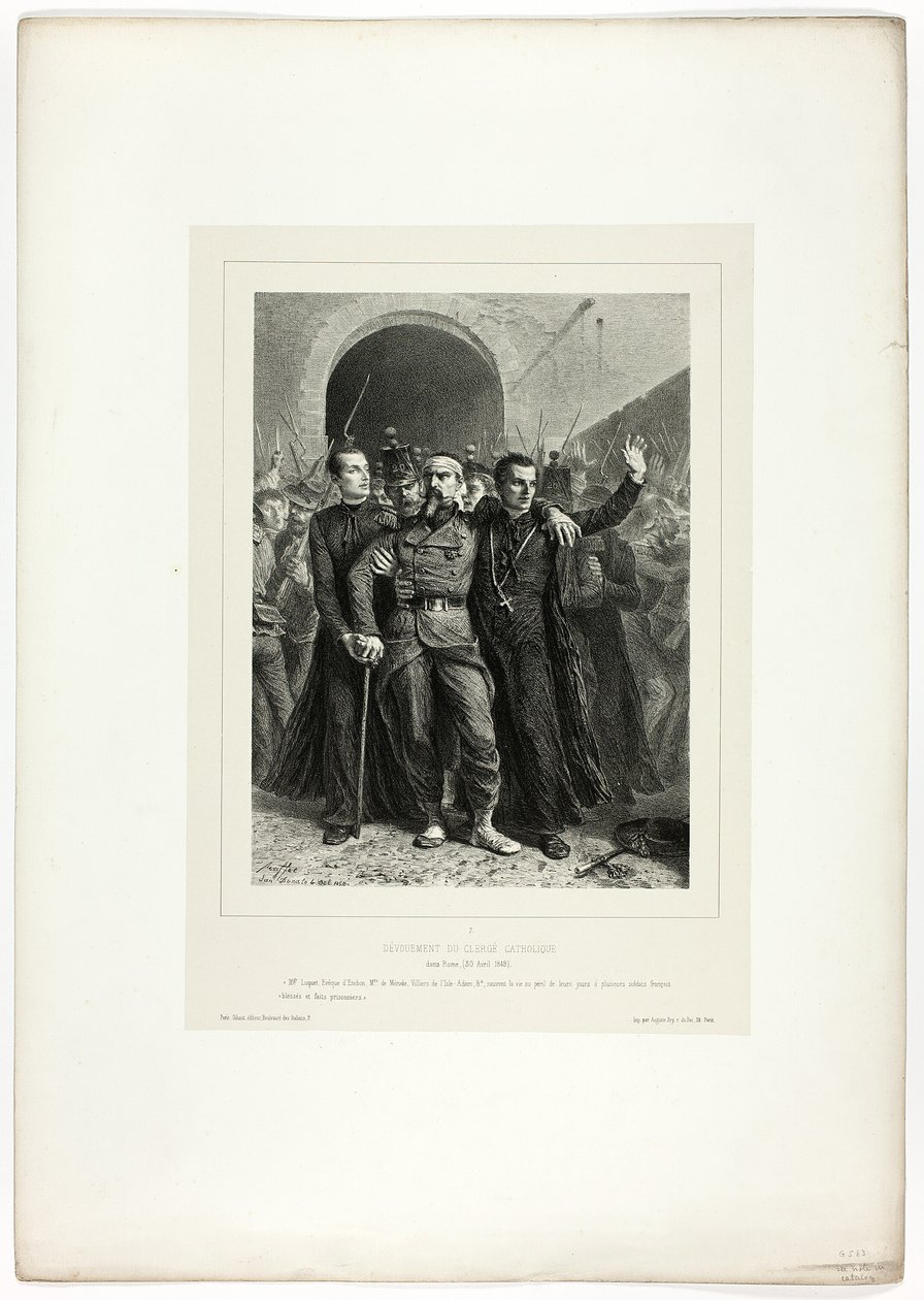 Toewijding van de Katholieke Geestelijkheid in Rome, 30 april 1849, uit Souvenirs d’Italie: Expédition de Rome door Denis Auguste Marie Raffet