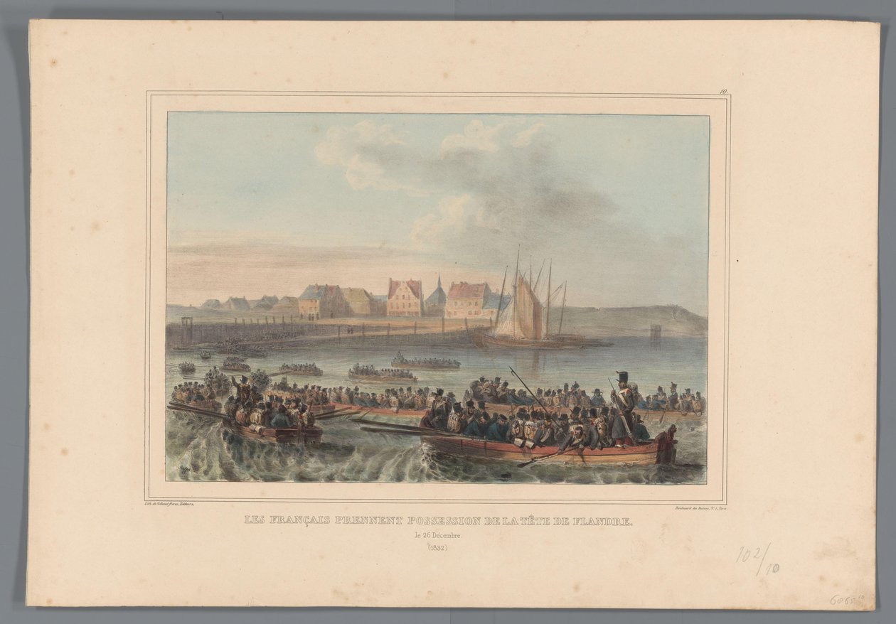 Fransen veroveren het Vlaams Hoofd, 1832 door Denis Auguste Marie Raffet