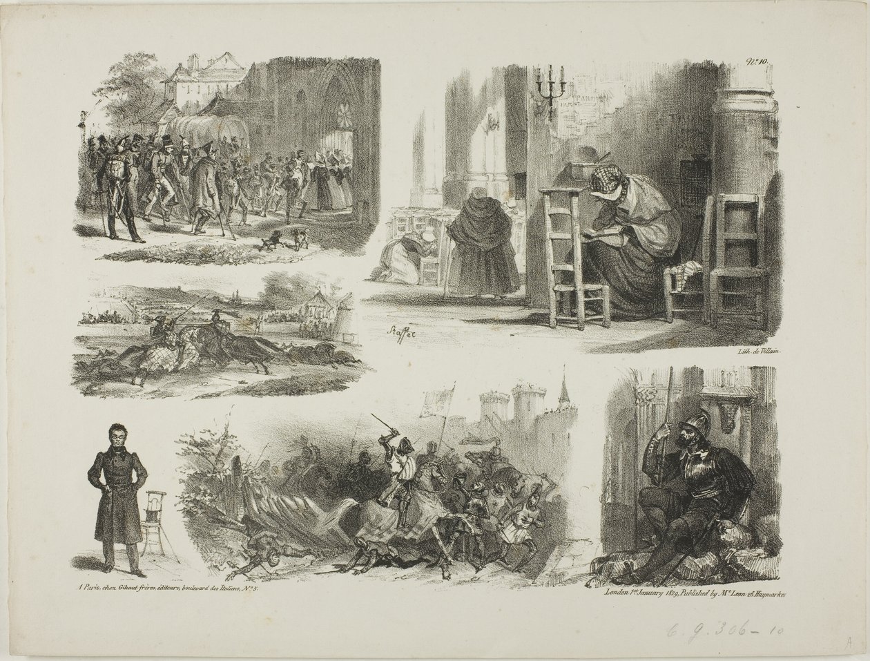 Schetsblad door Denis-Auguste-Marie Raffet
