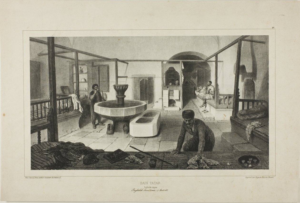 Tandsteenbad, rustruimte door Denis Auguste Marie Raffet