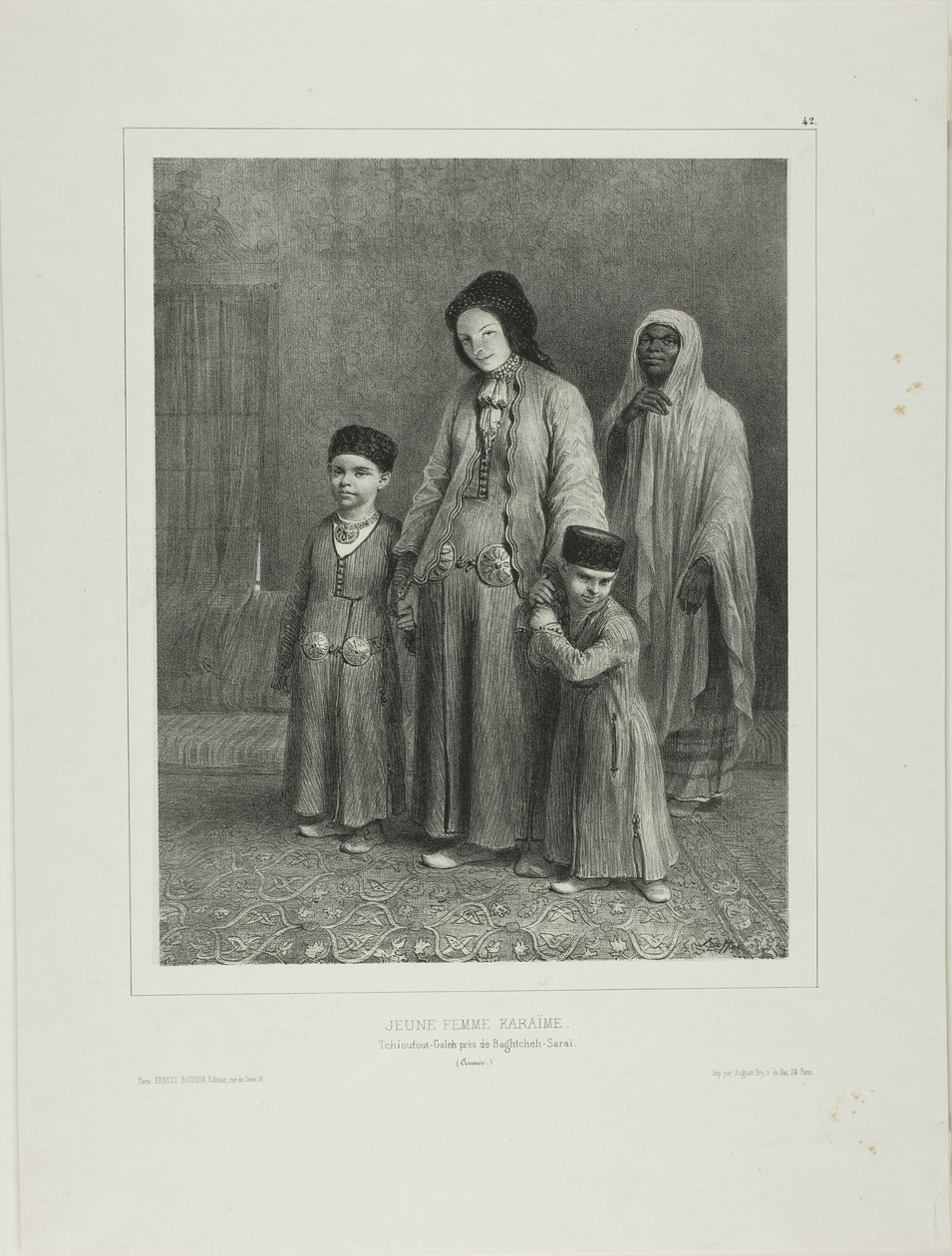 Jonge Karaïme vrouw, Tchioufout-Galech bij Baghtcheh-Saraï, Krim door Denis Auguste Marie Raffet