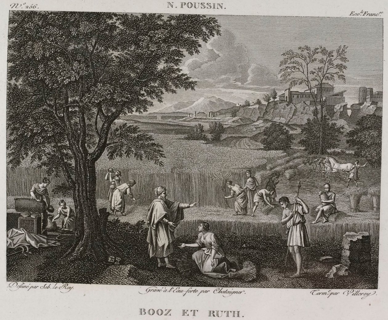 Denis-Sébastien Leroy, Antoine-Claude-François Villerey en Chataigner - Booz en Ruth, naar Nicolas Poussin - 1802-1815 door Denis Sebastien Leroy