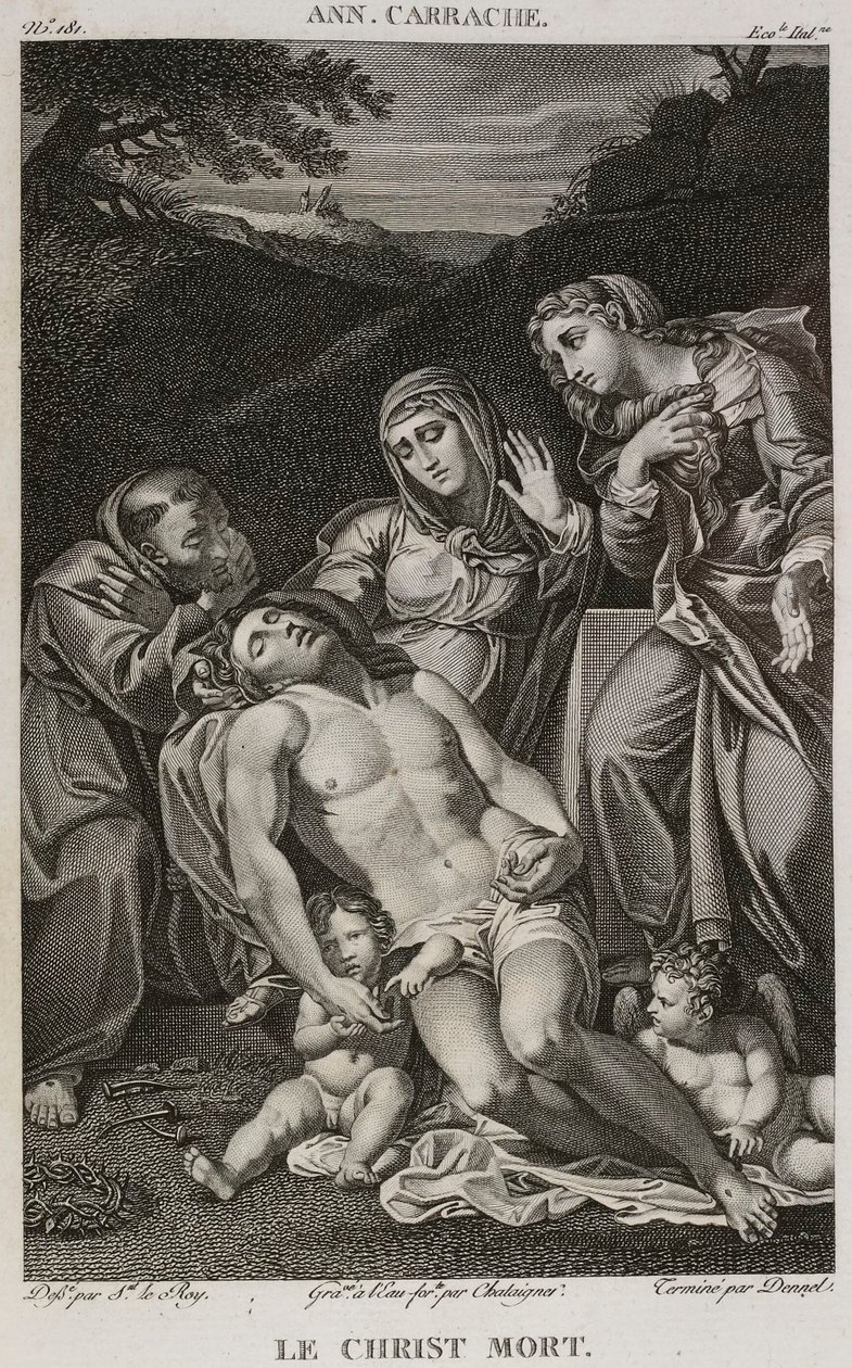 Denis-Sébastien Leroy, Chataigner en Dennel - De dode Christus, naar Annibale Carracci - 1802-1815 door Denis Sebastien Leroy