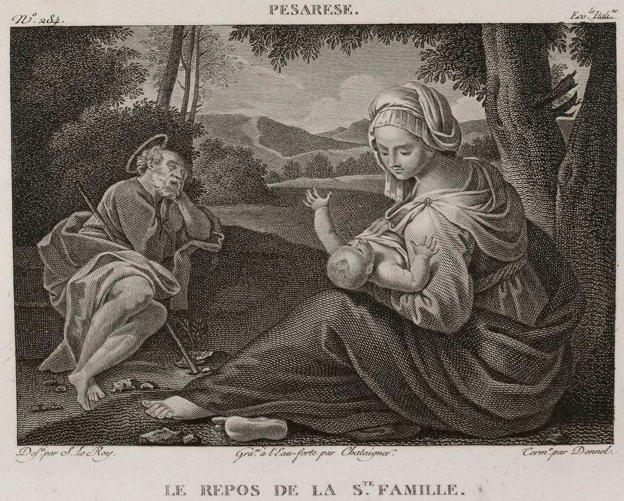 Denis-Sébastien Leroy, Chataigner en Dennel - De rest van de Heilige Familie, naar Il Pesarese - 1802-1815 door Denis Sebastien Leroy