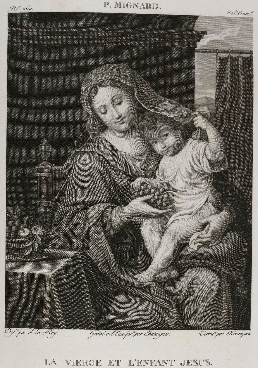 Denis-Sébastien Leroy, Chataigner en Henriquez - De Maagd en het Kind Jezus, naar Pierre Mignard - 1802-1815 door Denis Sebastien Leroy