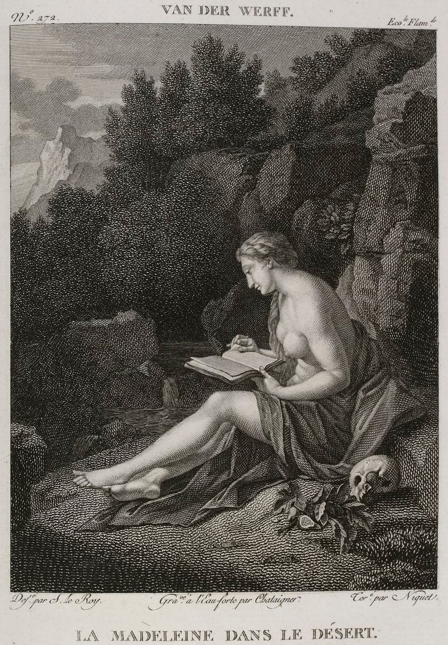 Denis-Sébastien Leroy, Chataigner en Niquet - De Magdalena in de woestijn, naar Adriaen van der Werff - 1802-1815 door Denis Sebastien Leroy