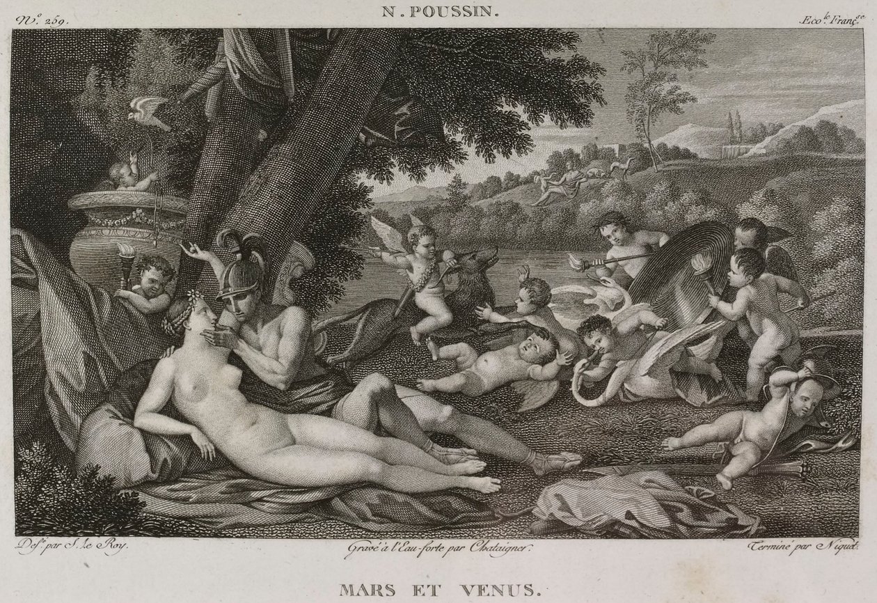 Denis-Sébastien Leroy, Chataigner en Niquet - Mars en Venus, naar Nicolas Poussin - 1802-1815 door Denis Sebastien Leroy
