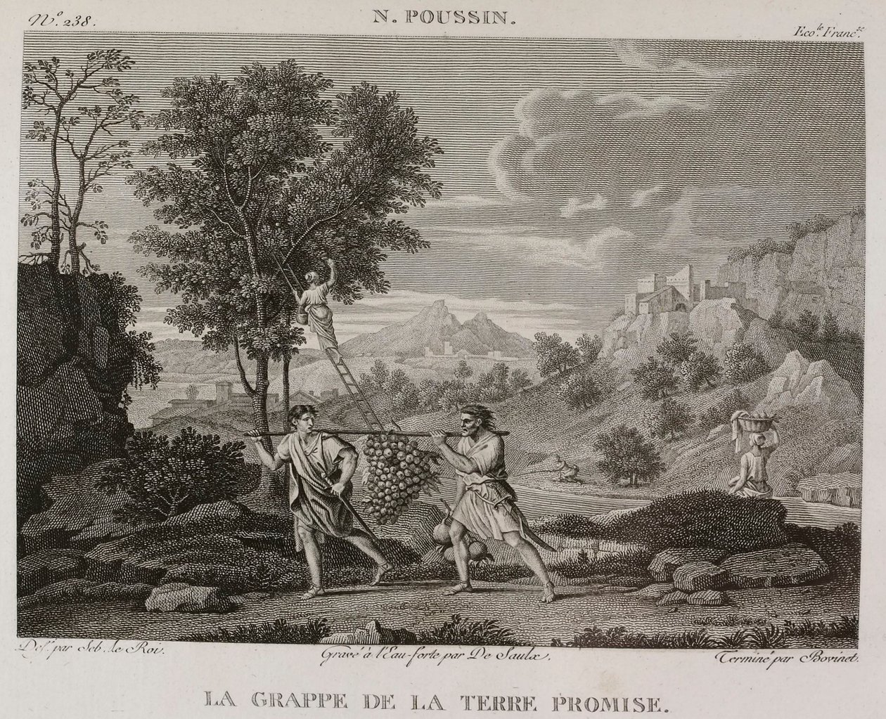 Denis-Sébastien Leroy, Saulx en Bovinet - De druif van het beloofde land, naar Nicolas Poussin - 1802-1815 door Denis Sebastien Leroy