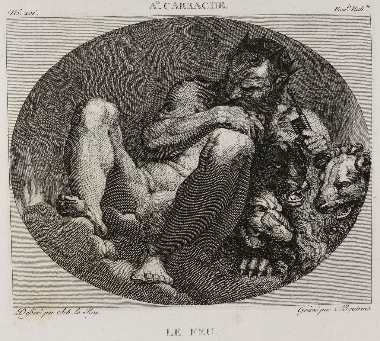Denis-Sébastien Leroy et Boutrois - Vuur, naar Annibale Carrache - 1802-1815 door Denis Sebastien Leroy