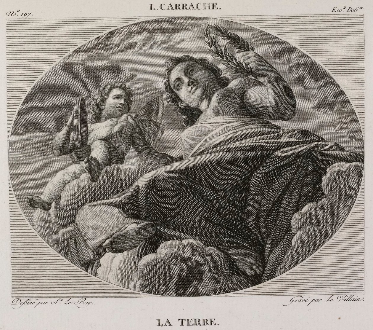 Denis-Sébastien Leroy et Le Villain - De aarde, naar Ludovico Carracci - 1802-1815 door Denis Sebastien Leroy