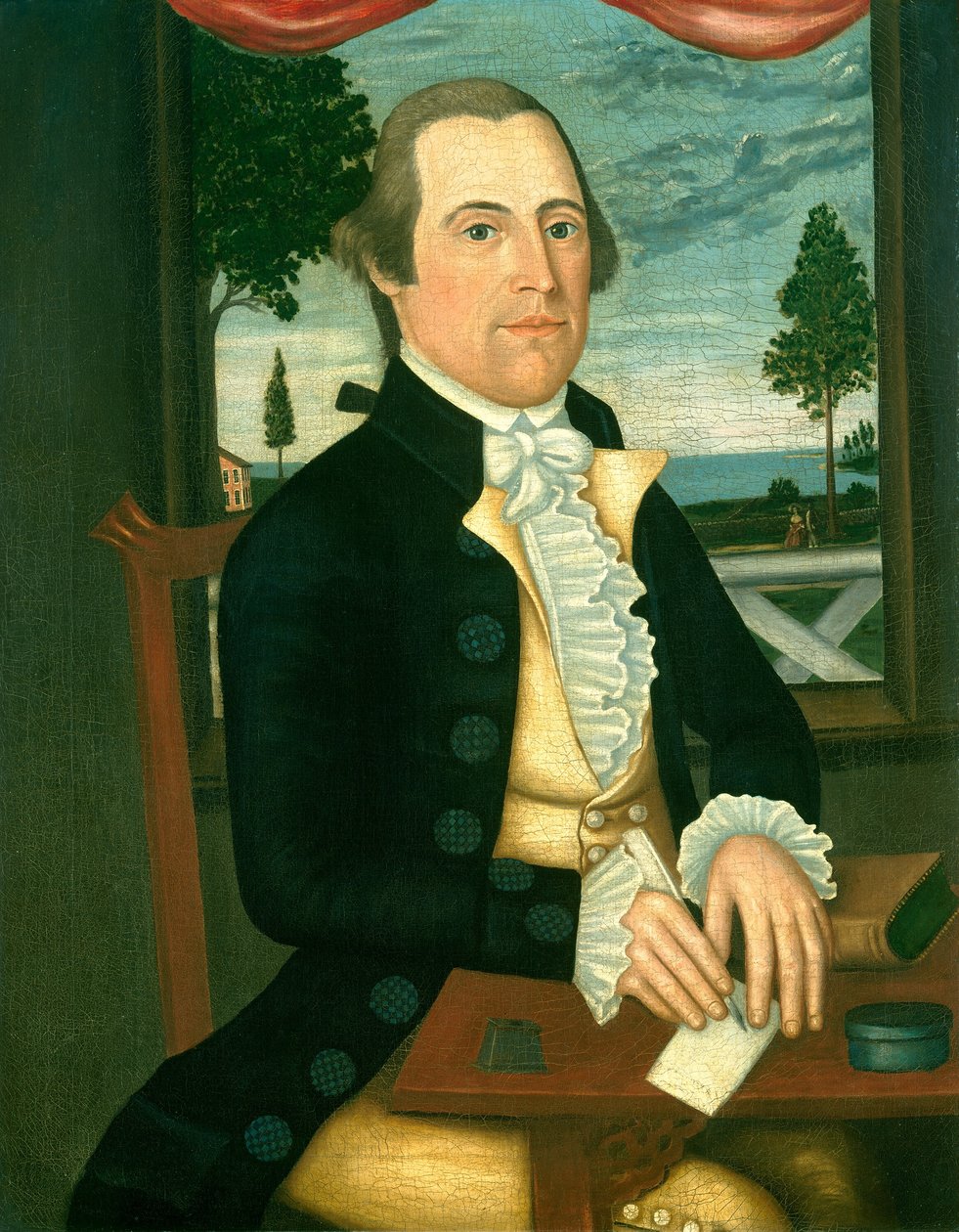 Kapitein Elisha Denison door Denison Limner
