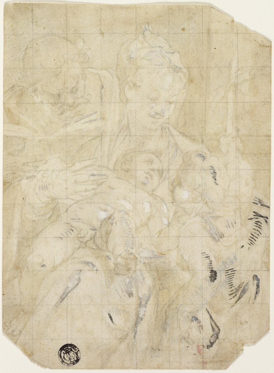 Heilige Familie met de jonge Sint Johannes de Doper door Denys Calvaert