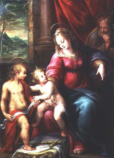 Madonna en Kind met Johannes de Doper door Denis Calvaert
