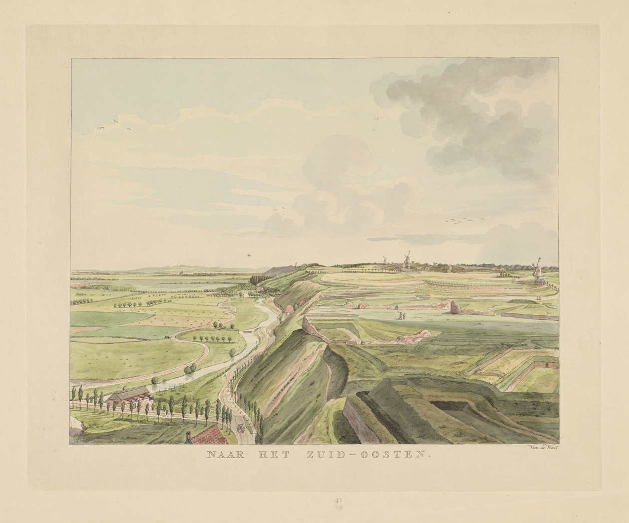 Gezicht op het landschap ten zuidoosten van Nijmegen door Derk Anthony van de Wart