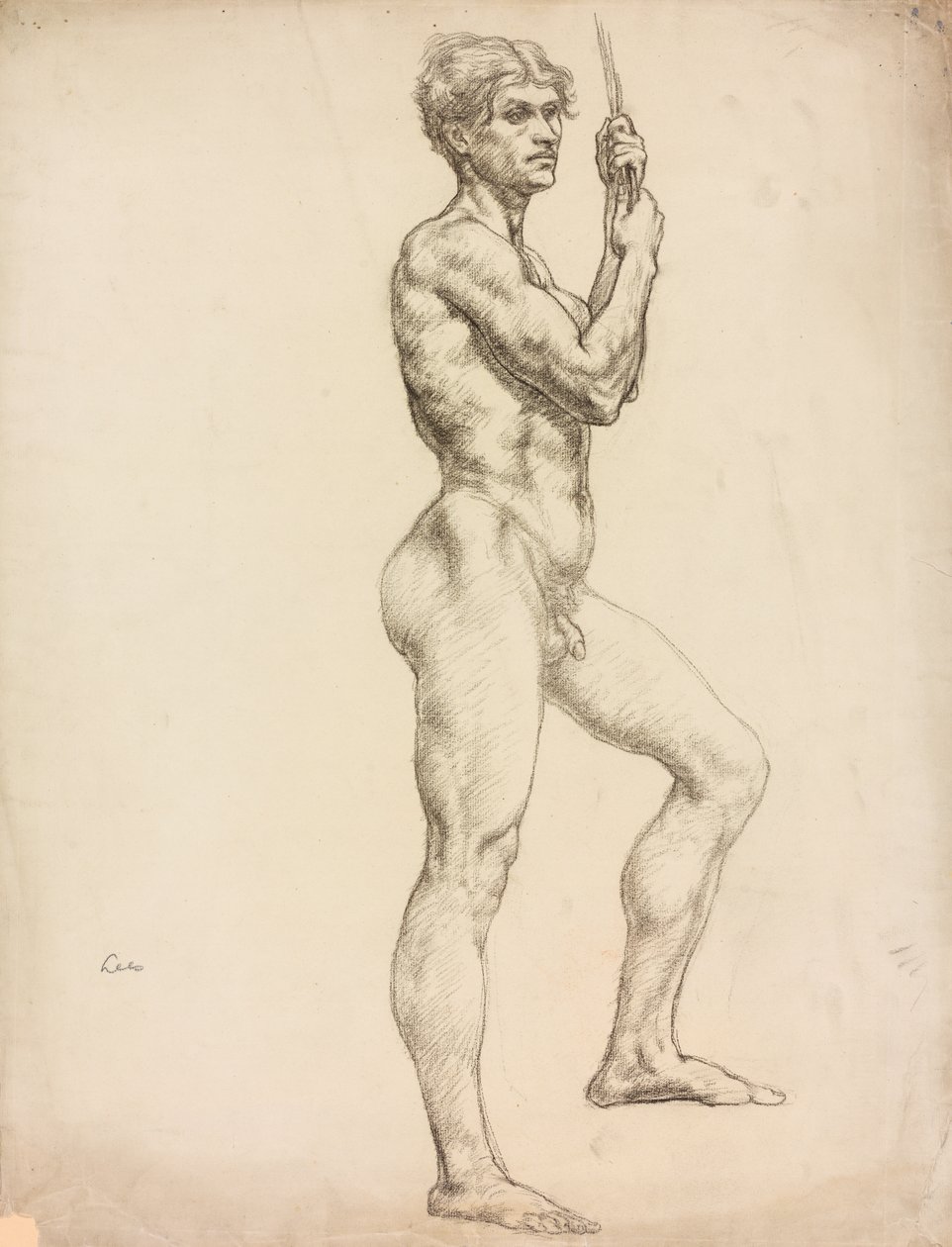 Een studie van een mannelijk figuur door Derwent Lees