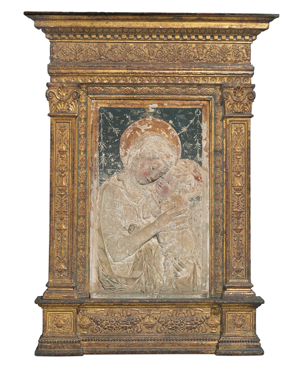Reliëf van de Maagd en Kind door Desiderio da Settignano (after)