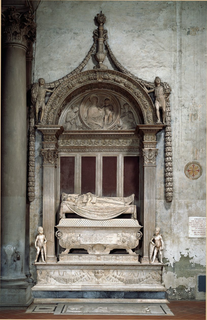 Graf van Carlo Marsuppini (1399-1453), Kanselier van de Florentijnse Republiek door Desiderio da Settignano