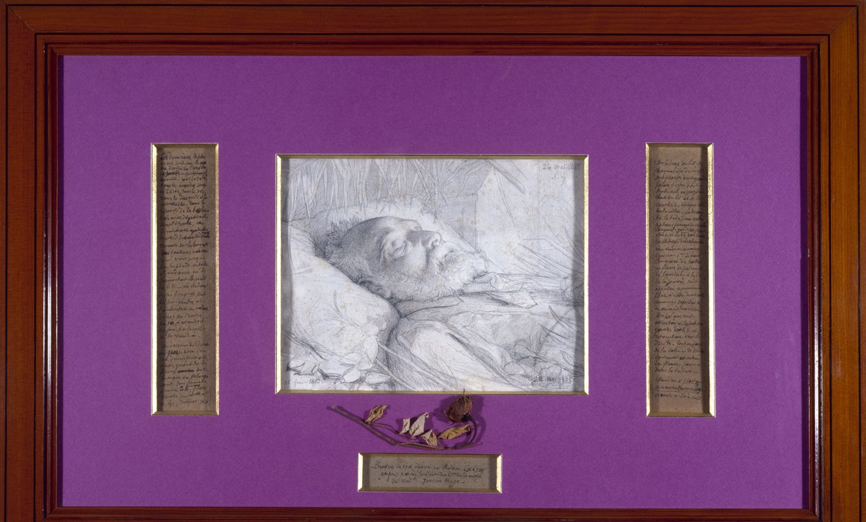 Victor Hugo op zijn sterfbed, circa 1885 door Desire Francois Laugee