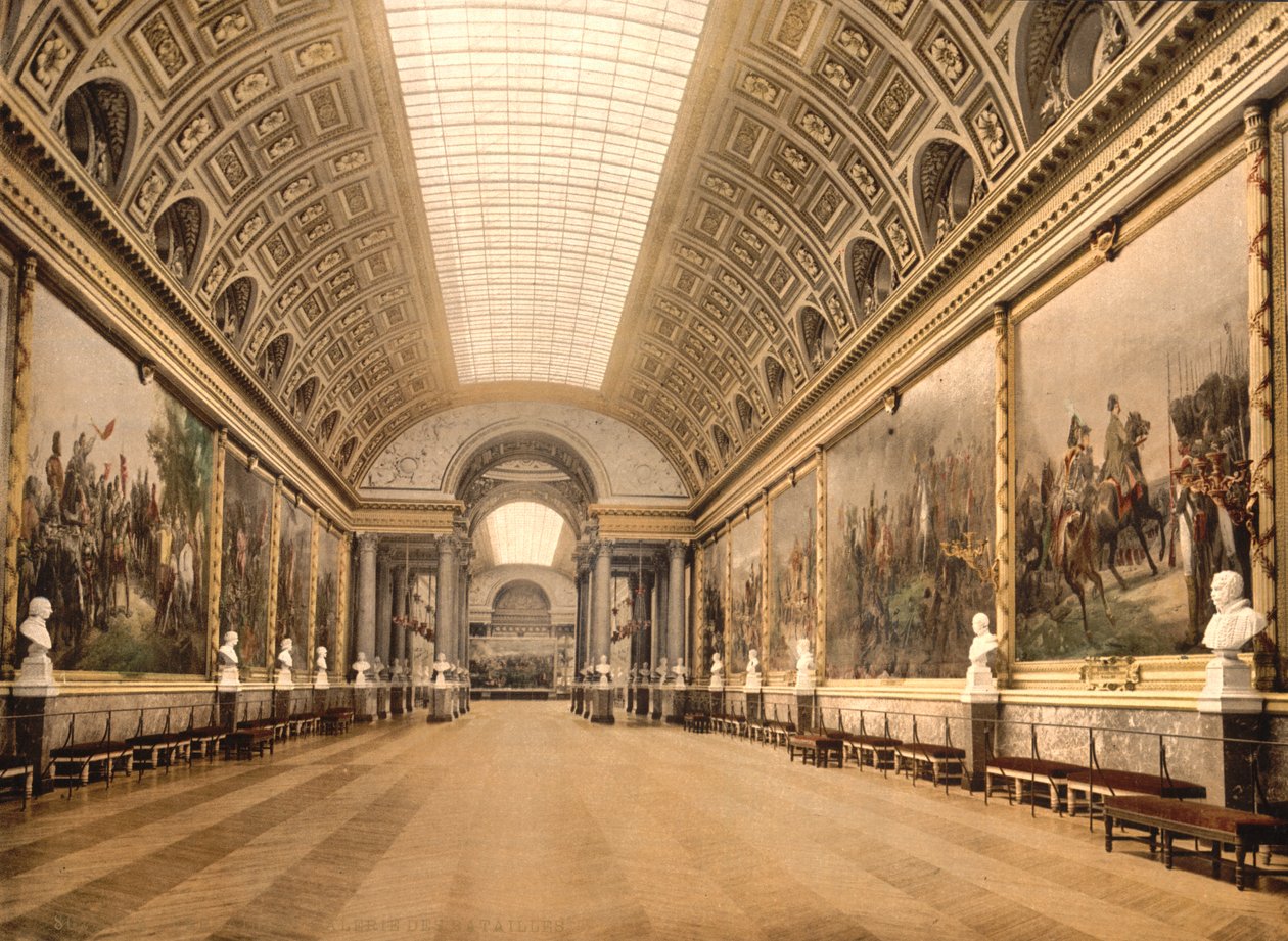 Galerij der Slagen, Versailles, ca. 1890-1900 (fotochrom) door Detroit Publishing Co.