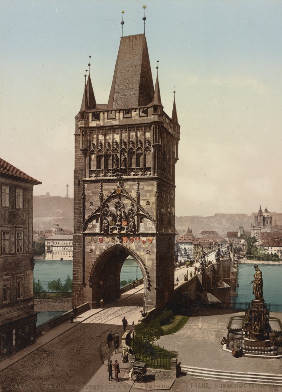 Oude Stadsbrugtoren, Praag door Detroit Publishing Co.