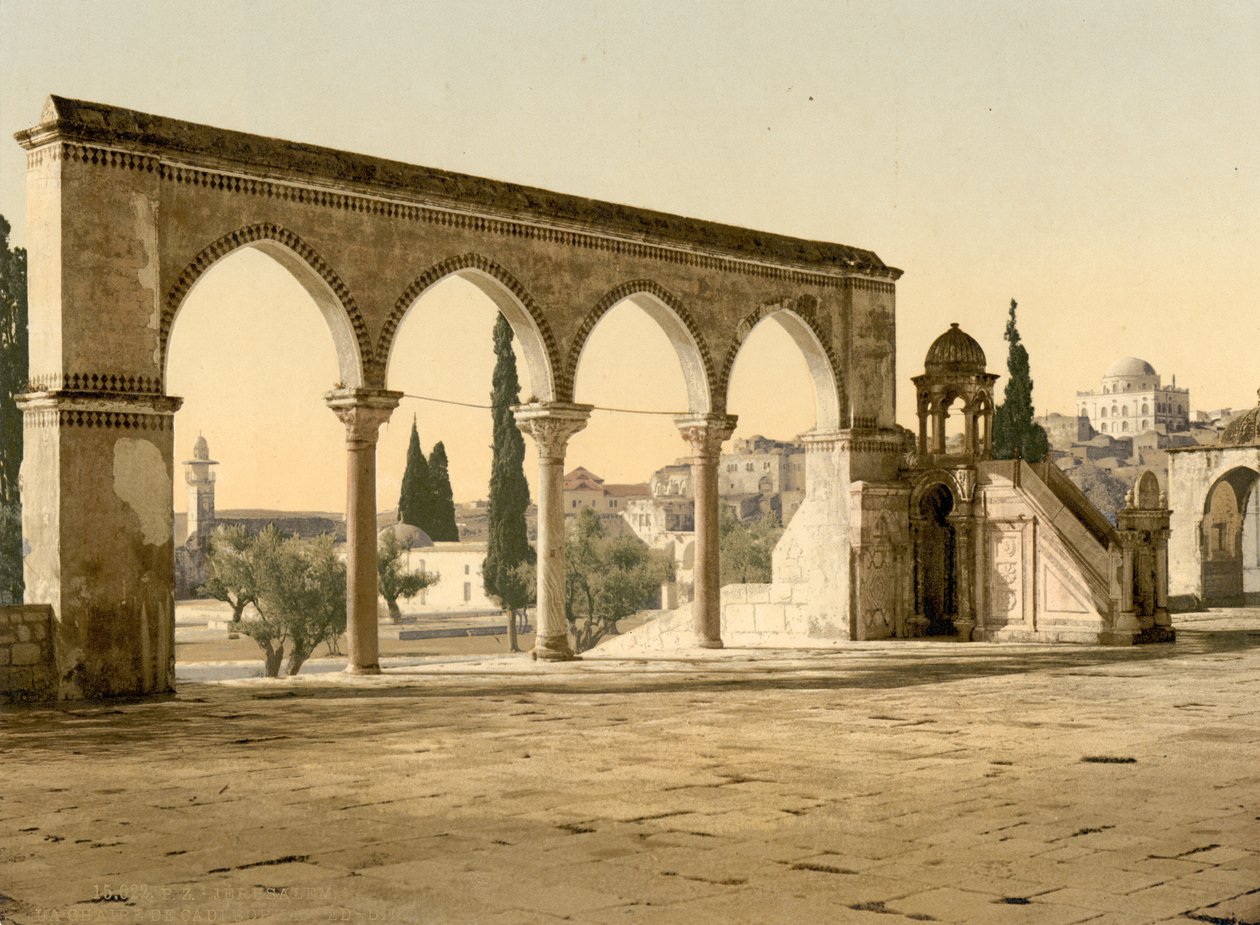 Preekstoel van de Cadi Borhan-ed-din, Jeruzalem, Heilig Land, ca.1890-1900 (fotochrom afdruk) door Detroit Publishing Co.