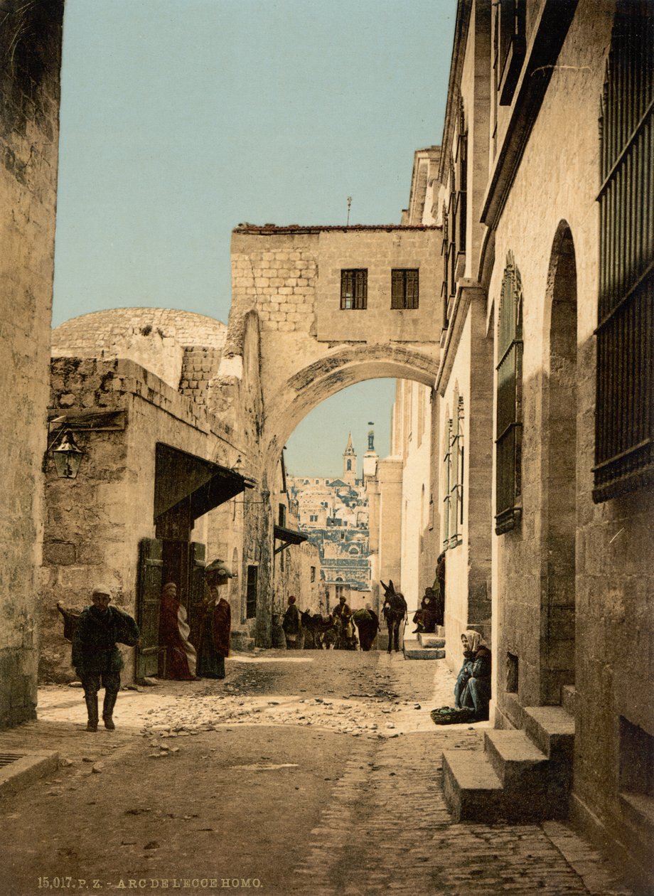 De boog van Ecce Homo, Jeruzalem, Heilig Land, ca.1890-1900 (fotochrom afdruk) door Detroit Publishing Co.