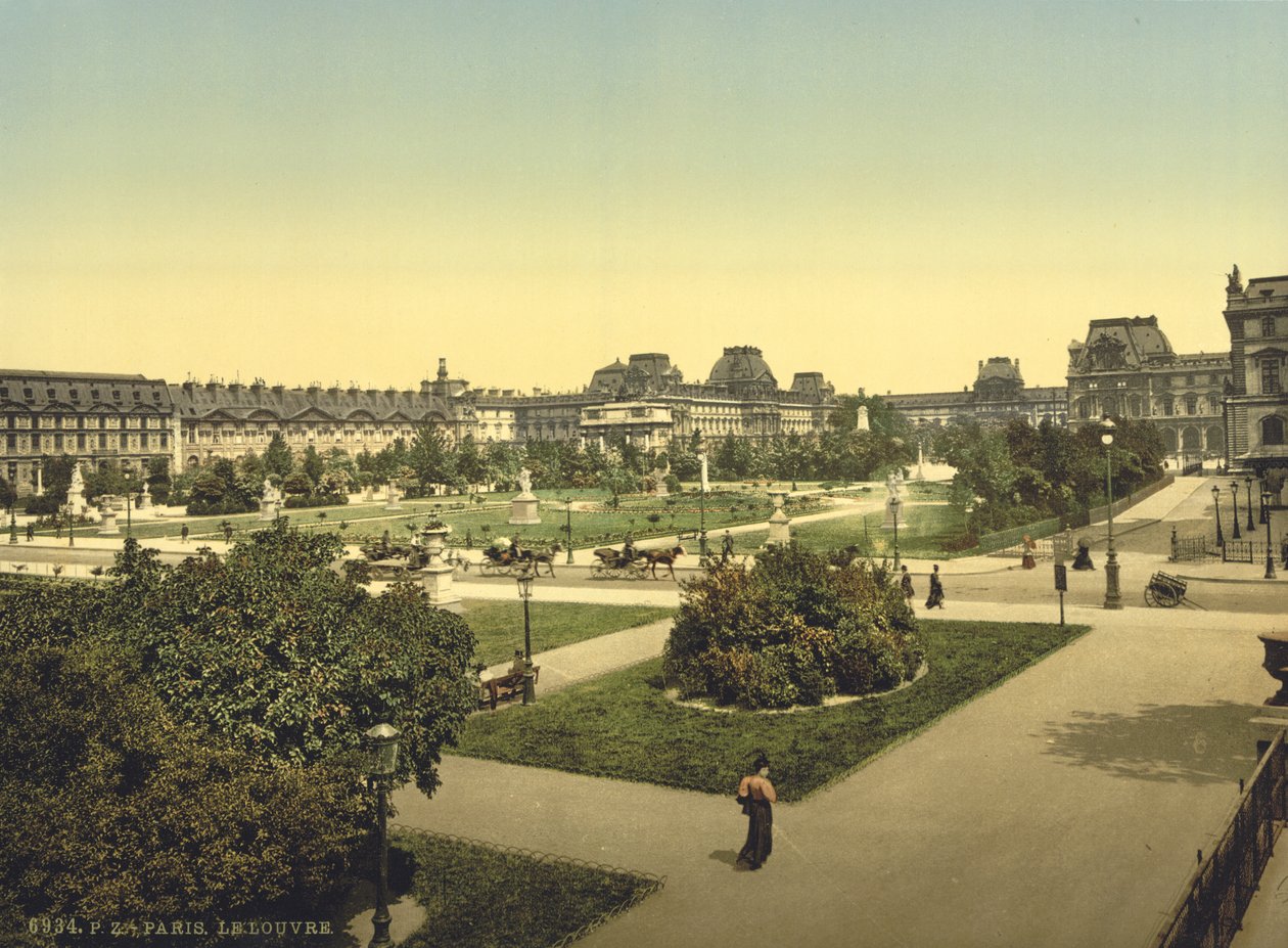 Het Louvre, Parijs, ca. 1890-1900 door Detroit Publishing Co.