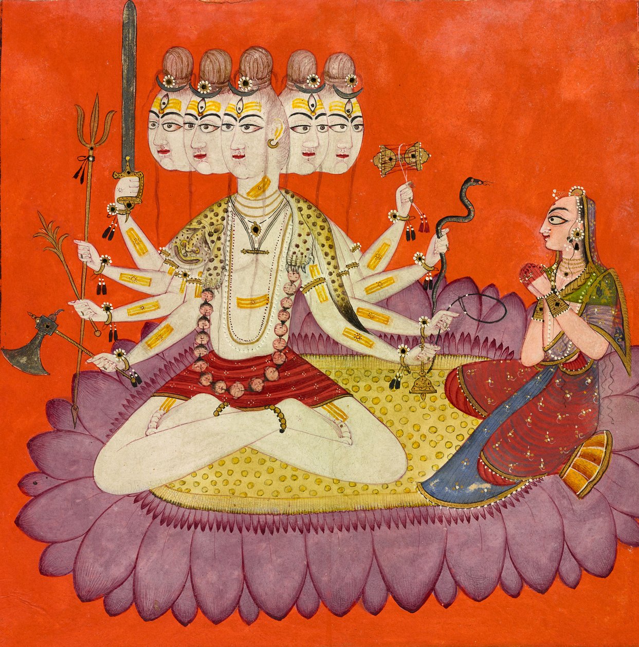 Sadashiva aanbeden door Parvati, c.1690 door Devidasa (attr.to)