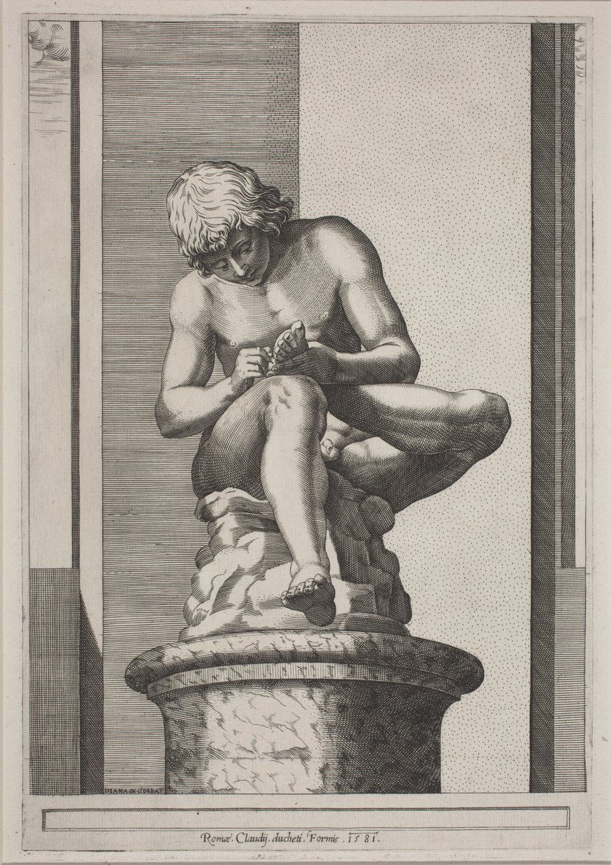 De Spinario door Diana Scultori