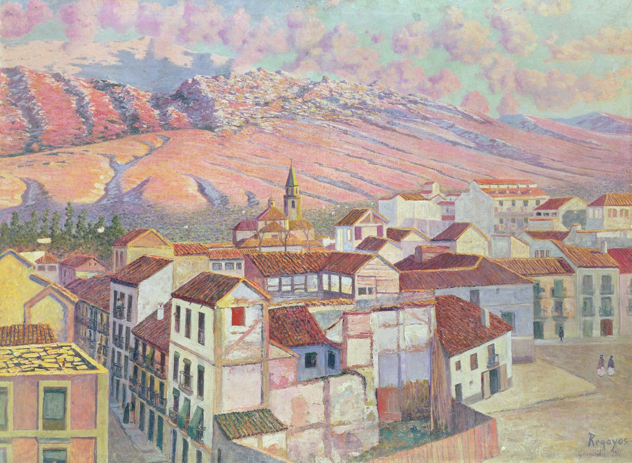 Uitzicht op Granada door Diario or Dario de Regoyos y Valdes