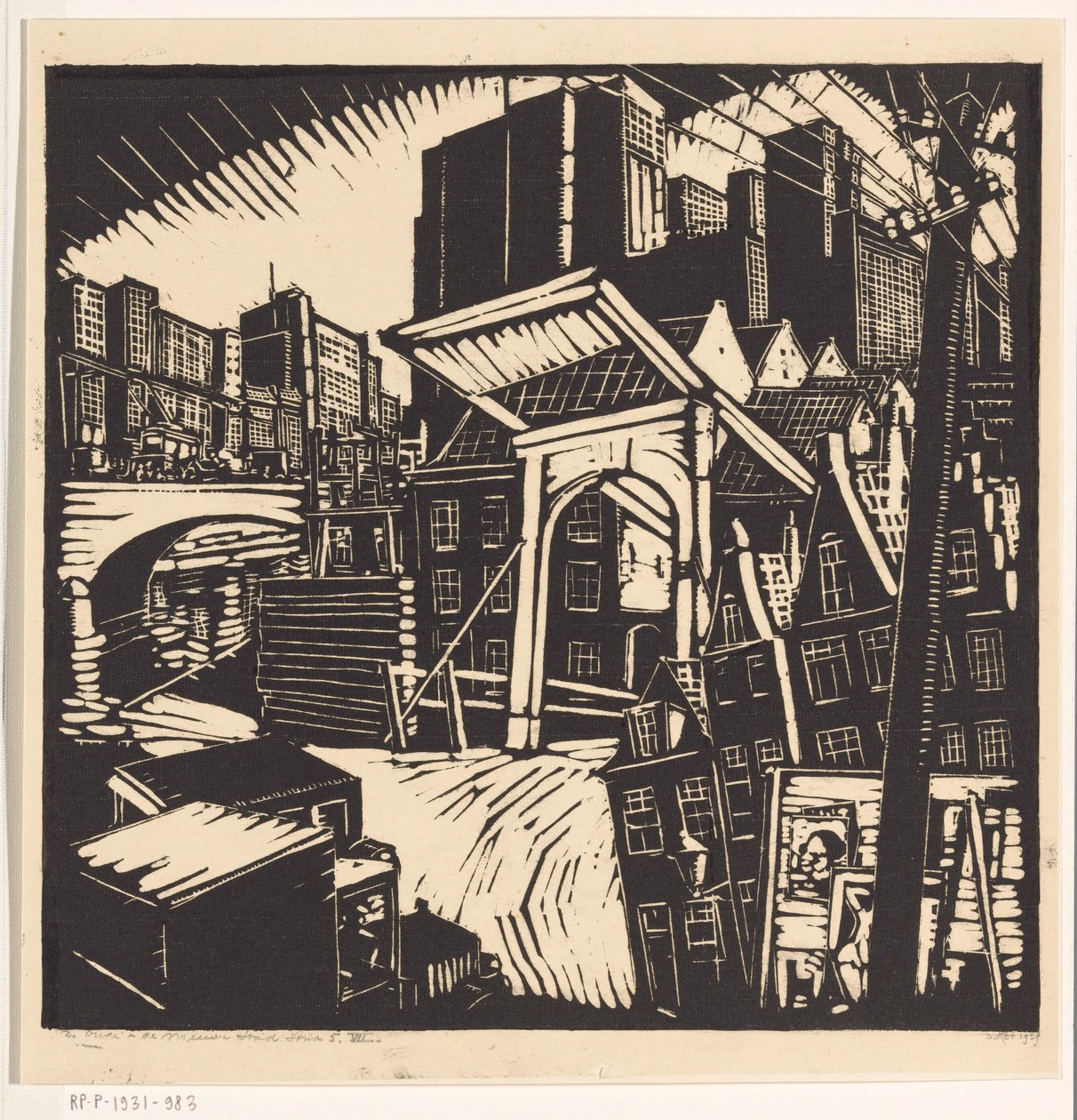 De oude en de nieuwe stad door Dick Ket (signed by artist)