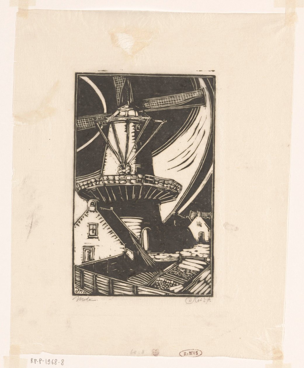 Molen door Dick Ket (signed by artist)