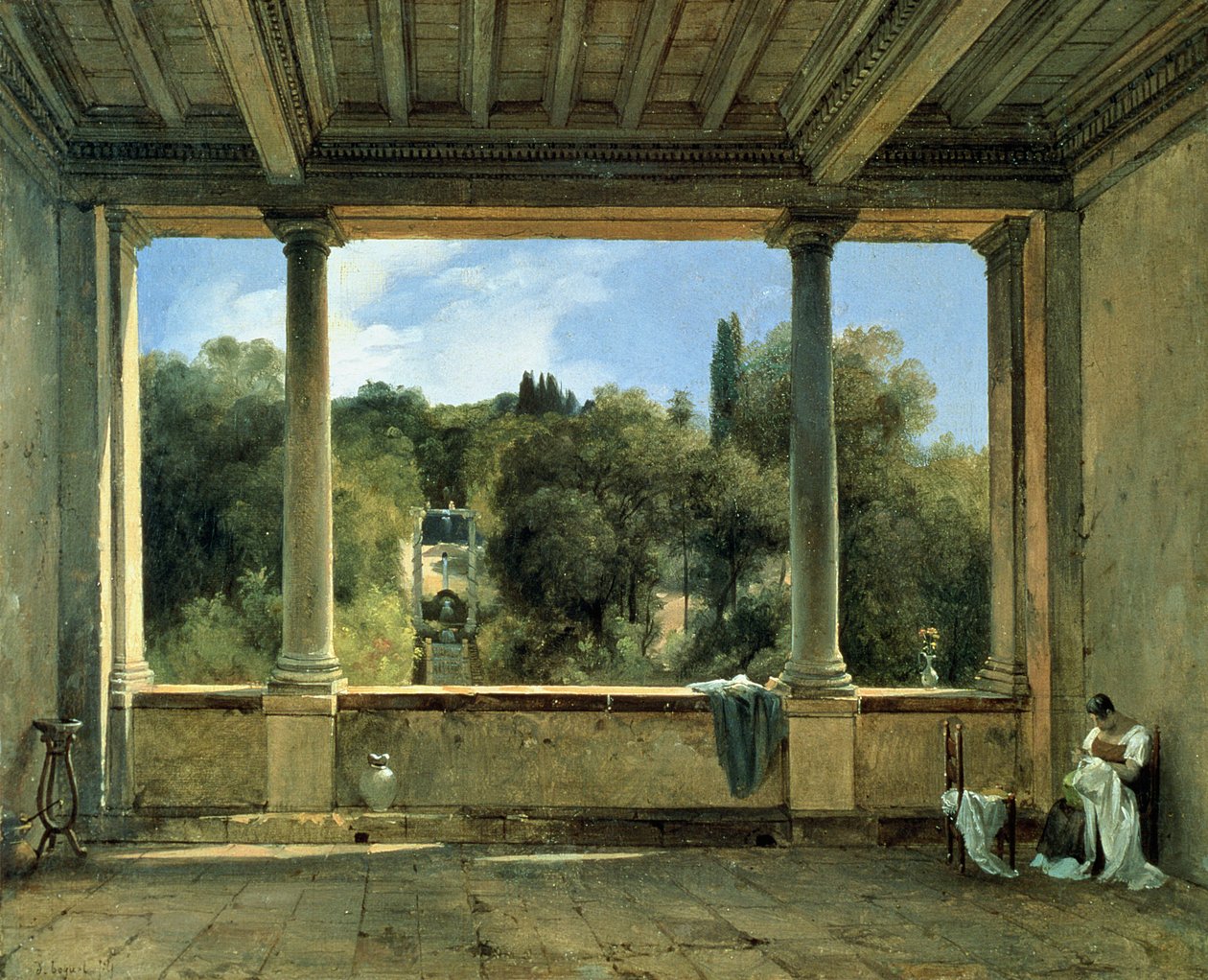 Uitzicht vanaf de bovenste loggia van de Villa Aldobrandini in Frascati door Didier Boguet