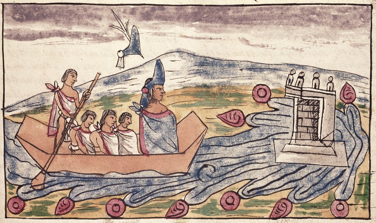 Fol. 192v Montezuma II (1466-1520) vertrekt snel na het horen van de landing van de Spanjaarden, 1579 door Diego Duran