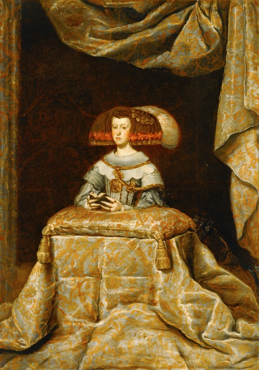 Maria Anna van Oostenrijk (schilderij op doek) door Diego Rodriguez de Silva y Velazquez