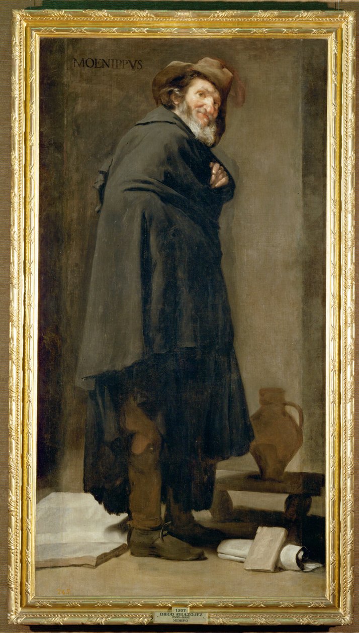 Moenippus, Griekse satyrist en filosoof uit de derde eeuw voor Christus (schilderij op doek) door Diego Rodriguez de Silva y Velazquez