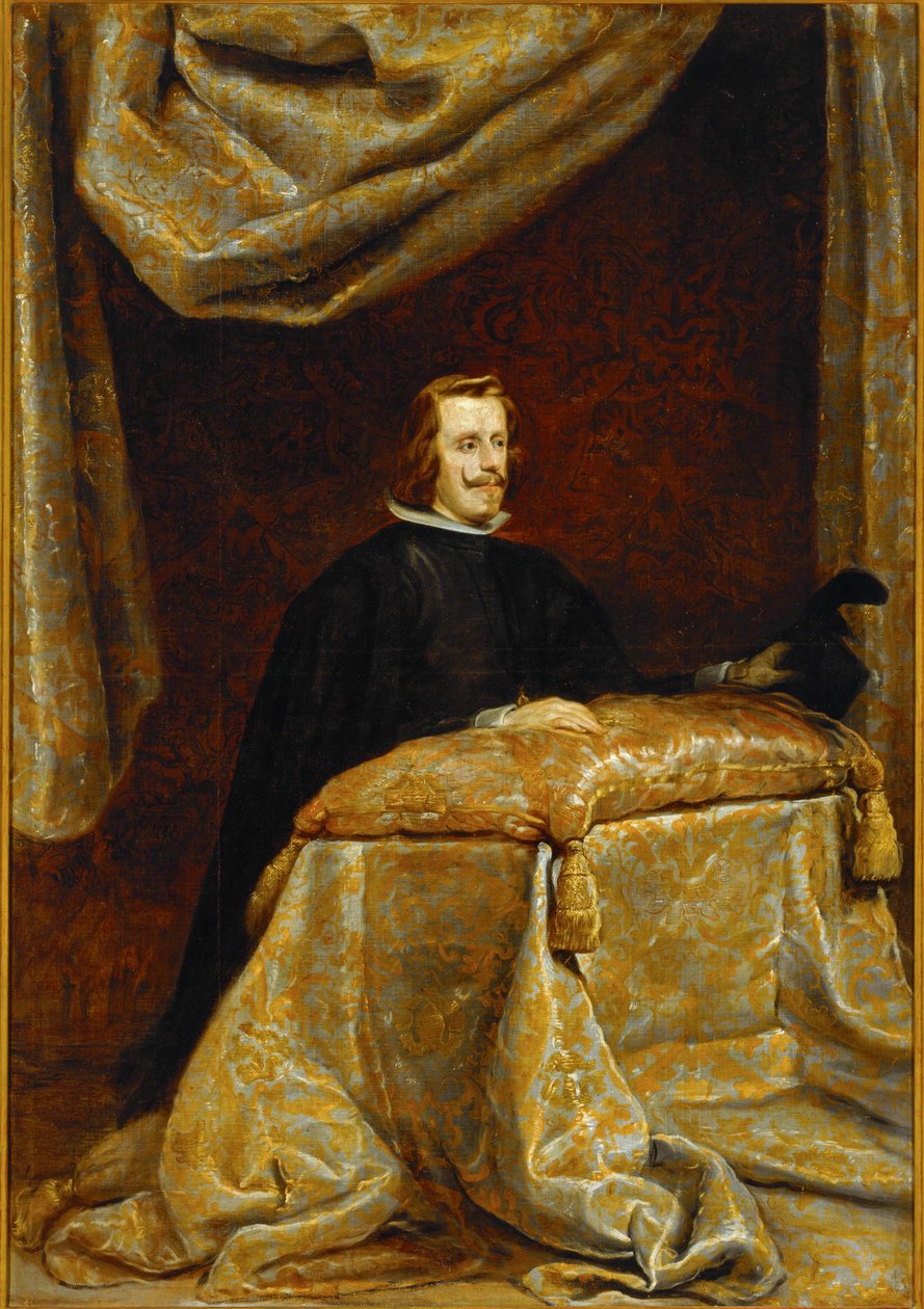 Filips IV van Spanje, biddend ... (schilderij op doek) door Diego Rodriguez de Silva y Velazquez