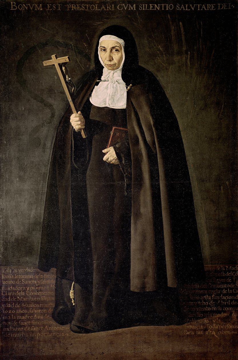 Portret van Moeder Jeronima de la Fuente door Diego Rodriguez de Silva y Velazquez