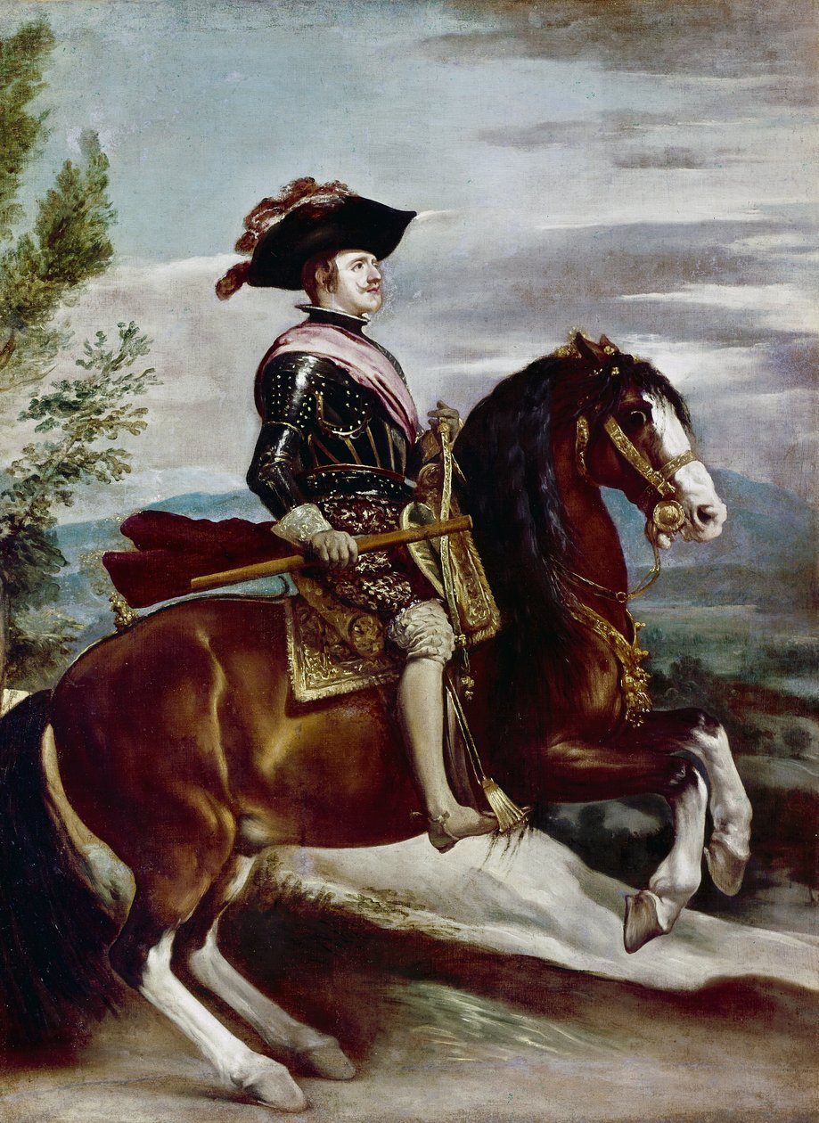 Portret van Filips IV te paard door Diego Rodriguez de Silva y Velazquez