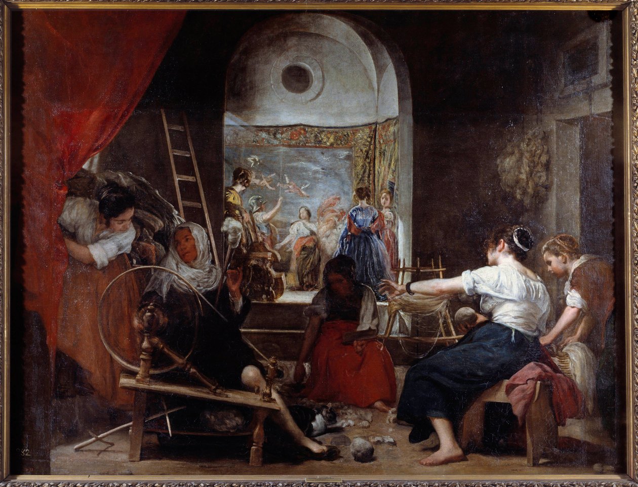 De spinsters of de fabel van Arachne door Diego Velázquez