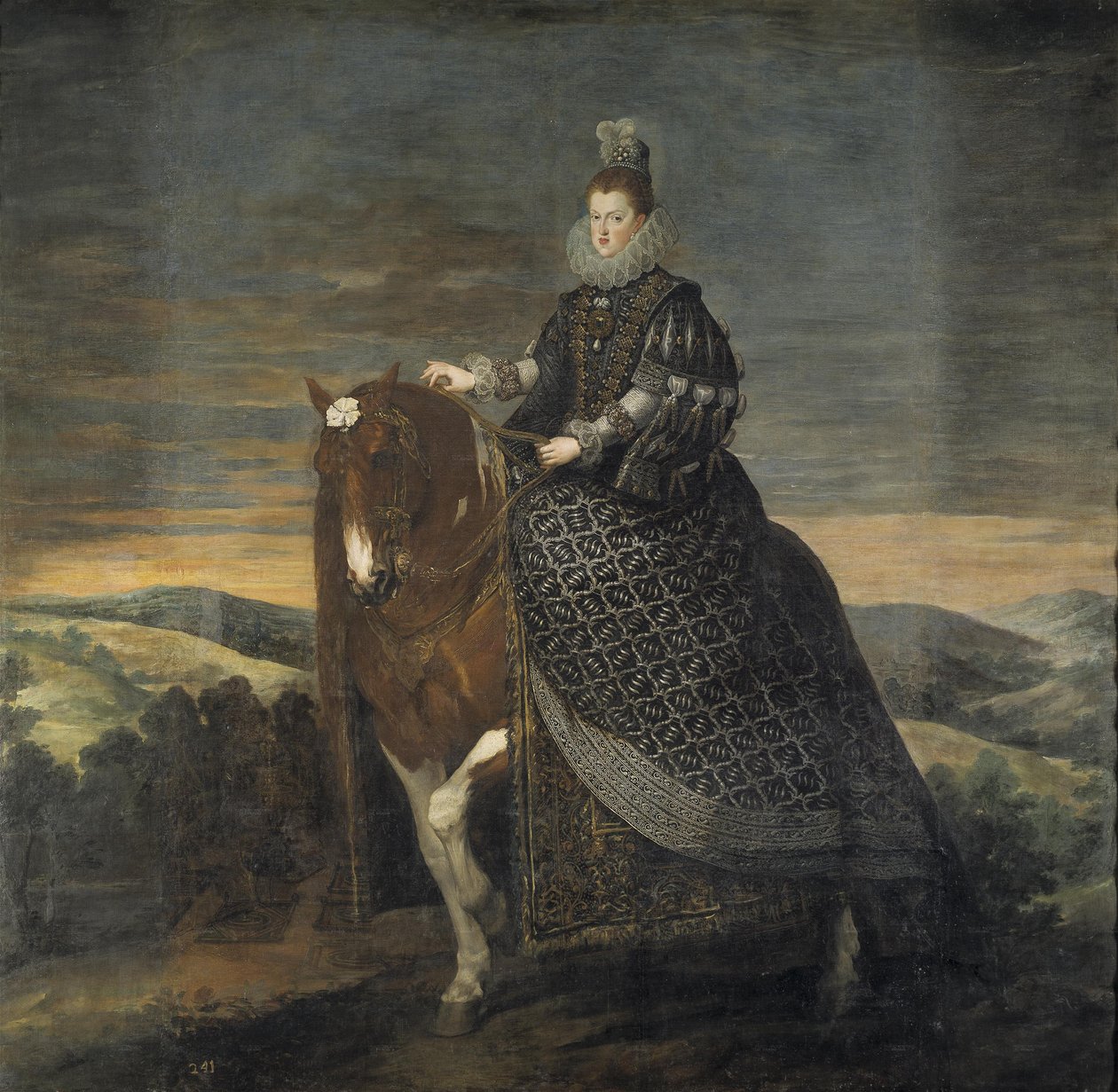 Ruiterportret van Margarita van Oostenrijk door Diego Velázquez