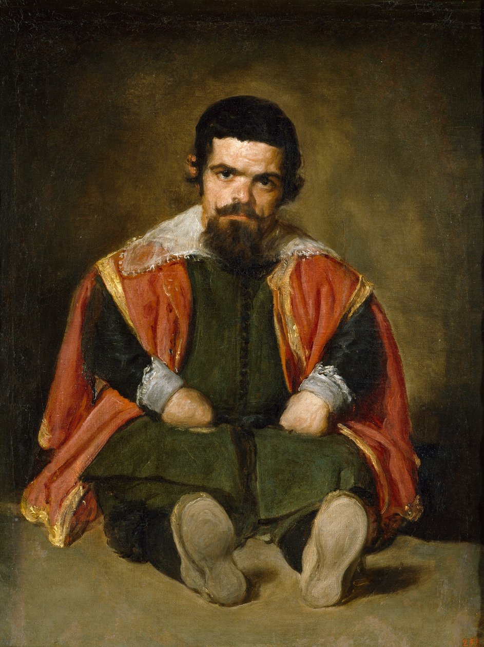 Spaans: El bufón el Primo Portret van Sebastián de Morra door Diego Velázquez