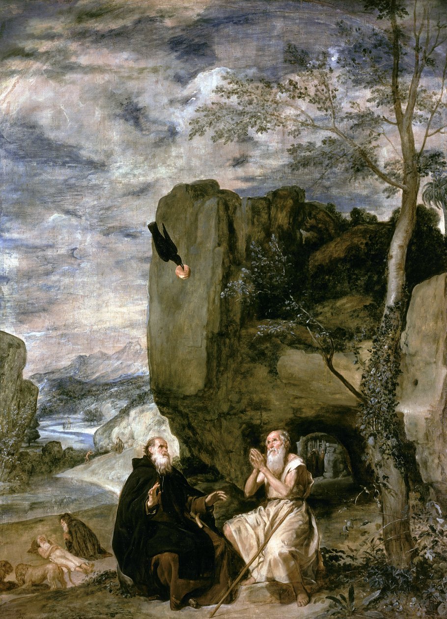 St. Antonius de Abt en St. Paulus de Eerste Kluizenaar, ca.1642 door Diego Velázquez