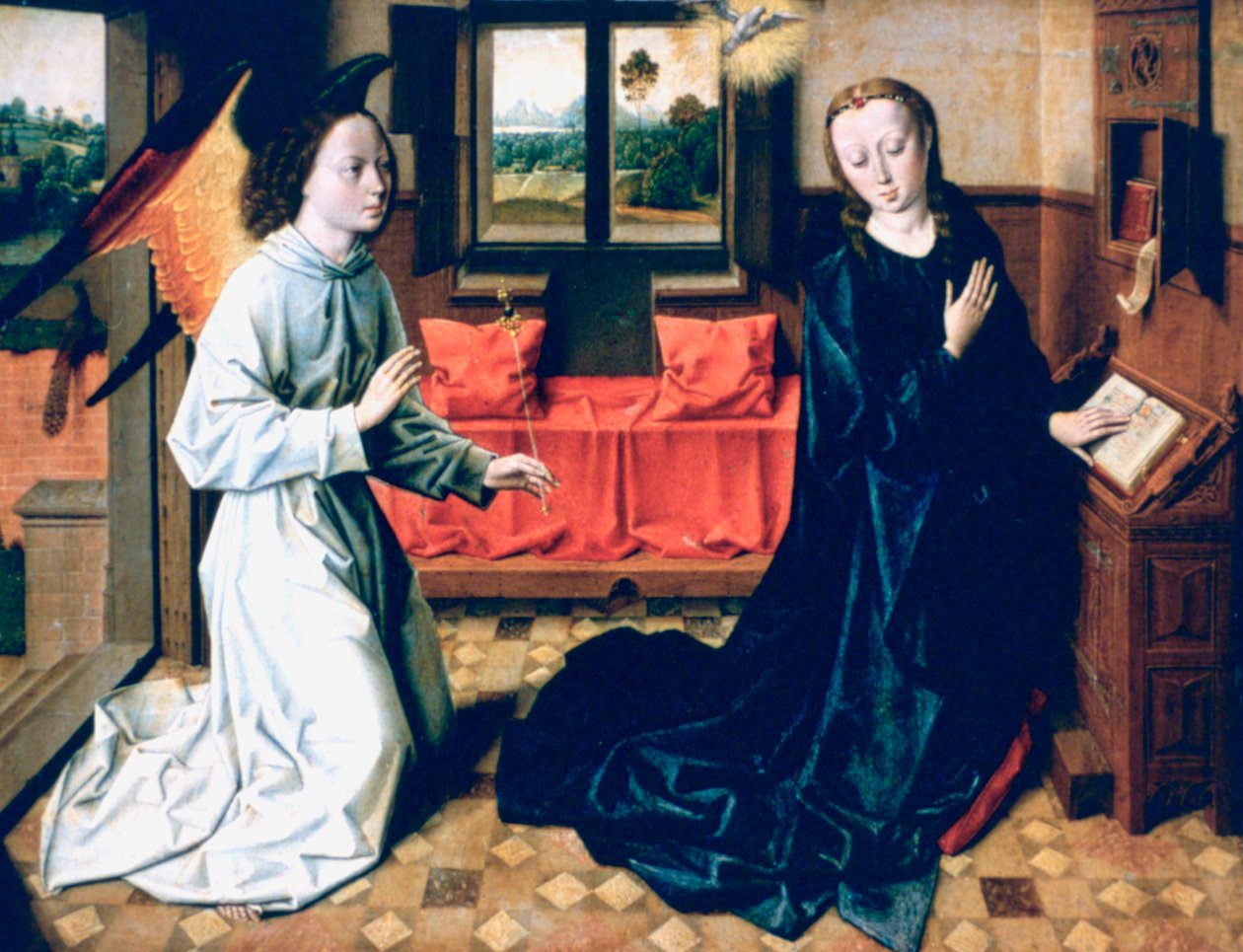 De Annunciatie, 1465-1470 door Dieric Bouts