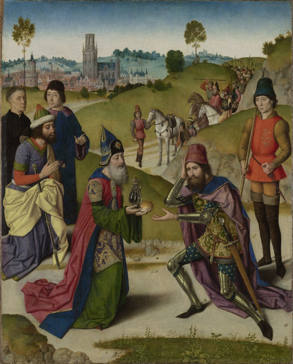 De ontmoeting van Abraham en Melchizedek door Dieric Bouts
