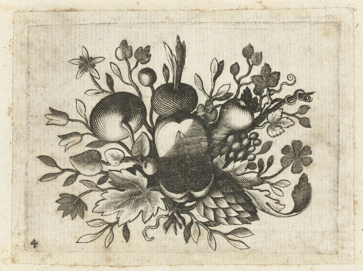 Festoen van vruchten door Dietrich Krüger (attributed to)
