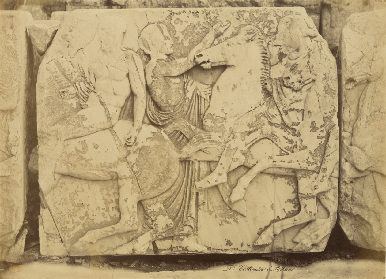 [Athene - beeldfragment, fries van het Parthenon] door Dimitrios Constantin