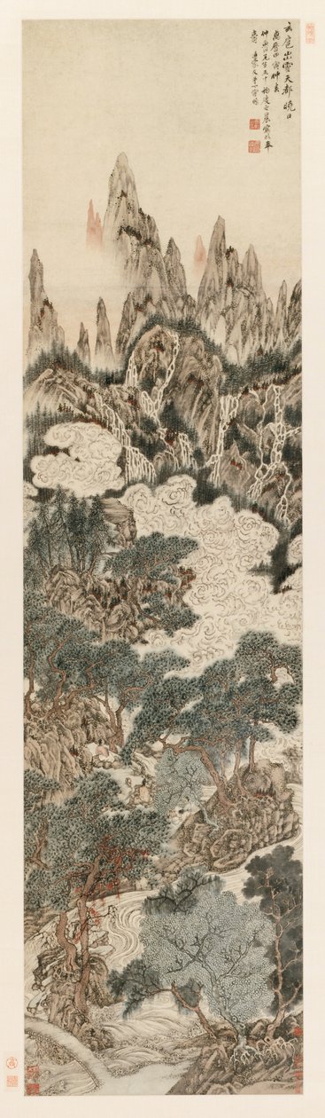 Ochtendszon boven de Hemelse Citadelpiek door Ding Yunpeng
