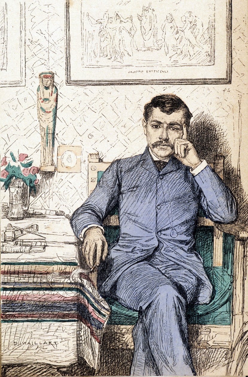 Portret van Paul Bourget, Franse romanschrijver (1852-1935) door Diogene Ulysse Napoleon Maillart